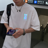 H615P3521夏装夜光反光熊情侣短袖T恤圆领大码半袖男类，男装T恤，电商A341