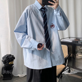 短句送领带DK/JK制服学院风衬衫大码港风插肩袖外套潮H530P55，男装衬衫，电商A341