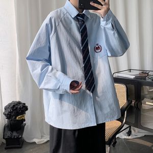 短句 送领带DK/JK制服学院风衬衫大码港风插肩袖外套潮 H530 P55图片