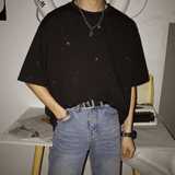 2023夏装新款高街潮满天星宽松闪光短袖T恤男H506P30男类，男装T恤，电商A341