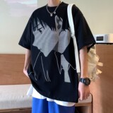 主推情侣装新品潮卡通动漫圆领情侣短袖T恤大码H709P35男类，男装T恤，电商A341