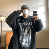 秋装新品水洗做旧美式情侣卫衣大码外套上衣H764P65男类，男装卫衣，电商A341