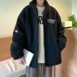 港风冬装羊羔毛印花字母情侣棉衣加厚外套H690P118男类，男装棉衣，电商A341