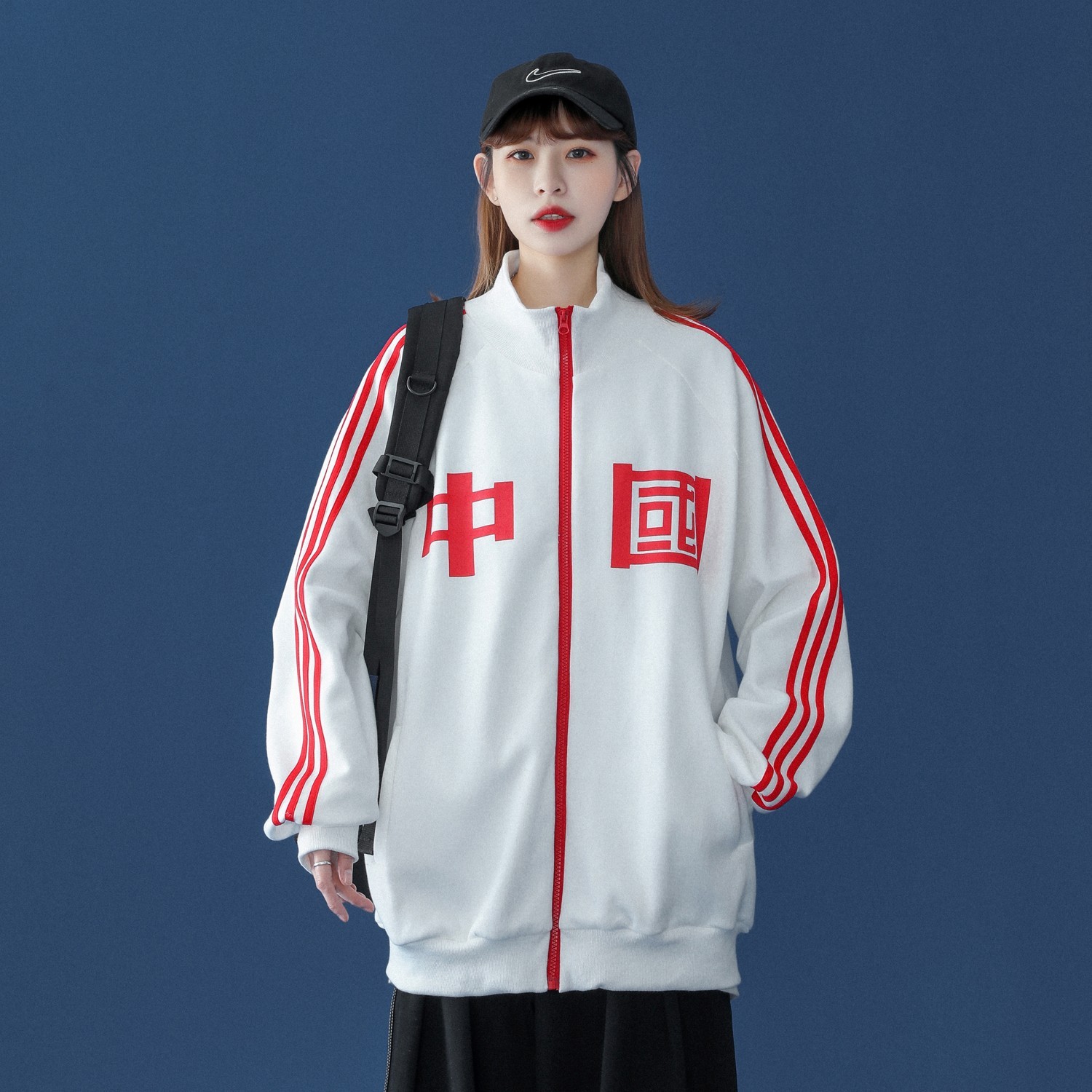 中性风春装潮开衫运动外套情侣卫衣宽松夹克H376P68女类,女装短外套,电商A341