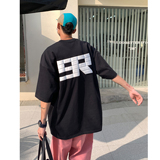 2023夏装潮美式发泡印花情侣短袖T恤重磅宽松体恤男H826P30，男装T恤，电商A341