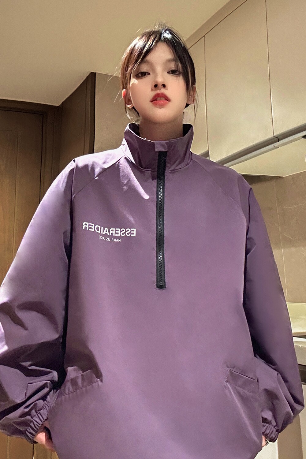中性风冲锋衣骑行服半开领立领夹克户外机能风外套男女H872P78,男装夹克,电商A341