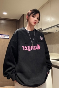 中性风 美式秋装鹿皮绒加厚加绒情侣卫衣结构上衣外套男女H899P68图片