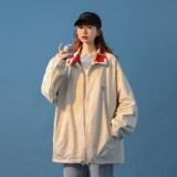 中性风双面穿奶牛夹克外套宽松爱心标情侣上衣女H656P88女，女装短外套，电商A341