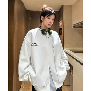 中性风秋装 假两件秋装条纹衬衫拼接情侣卫衣宽松外套男女H867P88图片