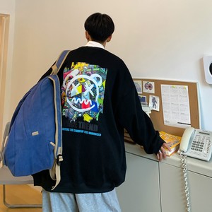 港风新款 卡通涂鸦情侣卫衣女宽松大码外套 H643 P38男类图片