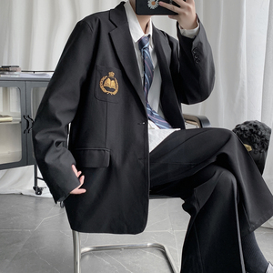 短句 JK服男女刺绣宽松情侣西装港风 学院风外套 H535 P95 男类图片