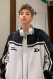 主推美式复古拼接pu机车服情侣加厚皮衣夹克棉衣外套男H897P118，男装夹克，电商A341