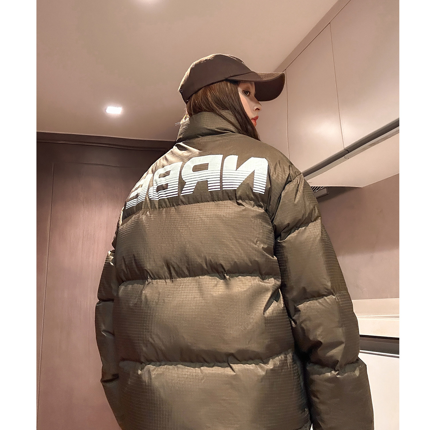 中性风冬装潮设计感格子立领羽绒棉服情侣棉衣外套男H917P118,男装棉衣,电商A341