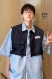 主推条纹拼接假两件短袖衬衫潮小众工装衬衣H851P68控88男，男装衬衫，电商A341