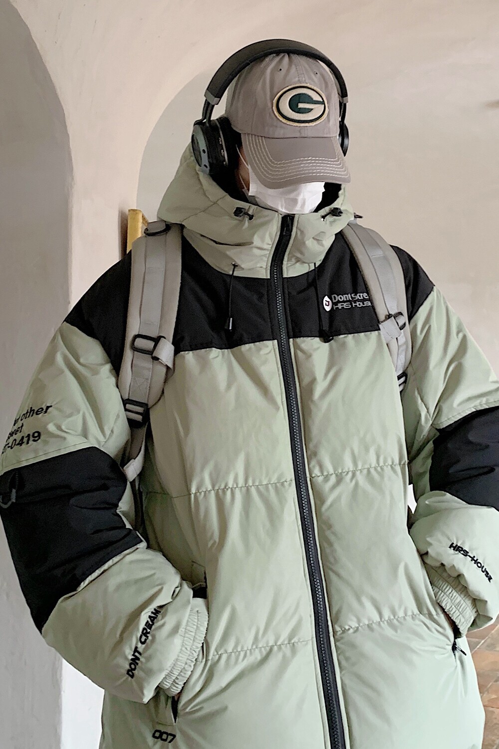主推美式撞色工装冲锋衣情侣棉服面包服连帽外套男H911P138,男装棉衣,电商A341