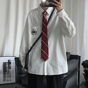 短句 送领带DK/JK制服学院风衬衫大码港风插肩袖外套潮 H530 P55图片