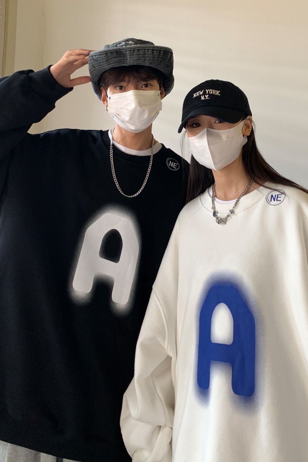 主推情侣装秋装美式复古字母印花圆领情侣卫衣外套H750P48女类,女装卫衣/绒衫,电商A341