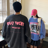 情侣装秋装水洗做旧美式情侣卫衣大码高街外套上衣H754P58女，女装卫衣/绒衫，电商A341