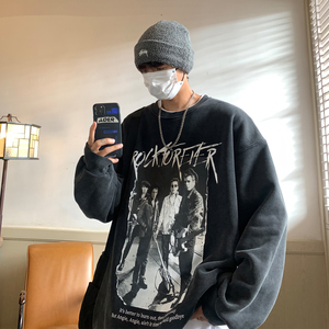 秋装新品 水洗做旧美式情侣卫衣大码外套 上衣 H764 P65 男类图片