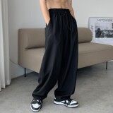 港风春装新款抽绳宽松型肥老裤松紧中性休闲裤男女KH01P58，男装休闲裤，电商A341