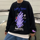 2021秋装涂鸦熊印花圆领情侣卫衣外套H556P38女类，女装卫衣/绒衫，电商A341
