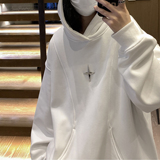 主推中性风美式复古加绒加厚情侣卫衣拼接外套上衣男女H905P78，男装卫衣，电商A341
