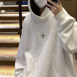 主推中性风 美式复古加绒加厚情侣卫衣拼接外套上衣男女H905 P78图片