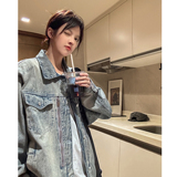 中性风秋装美式复古重工垫肩牛仔衣夹克多拉链外套男女H885P105，男装夹克，电商A341
