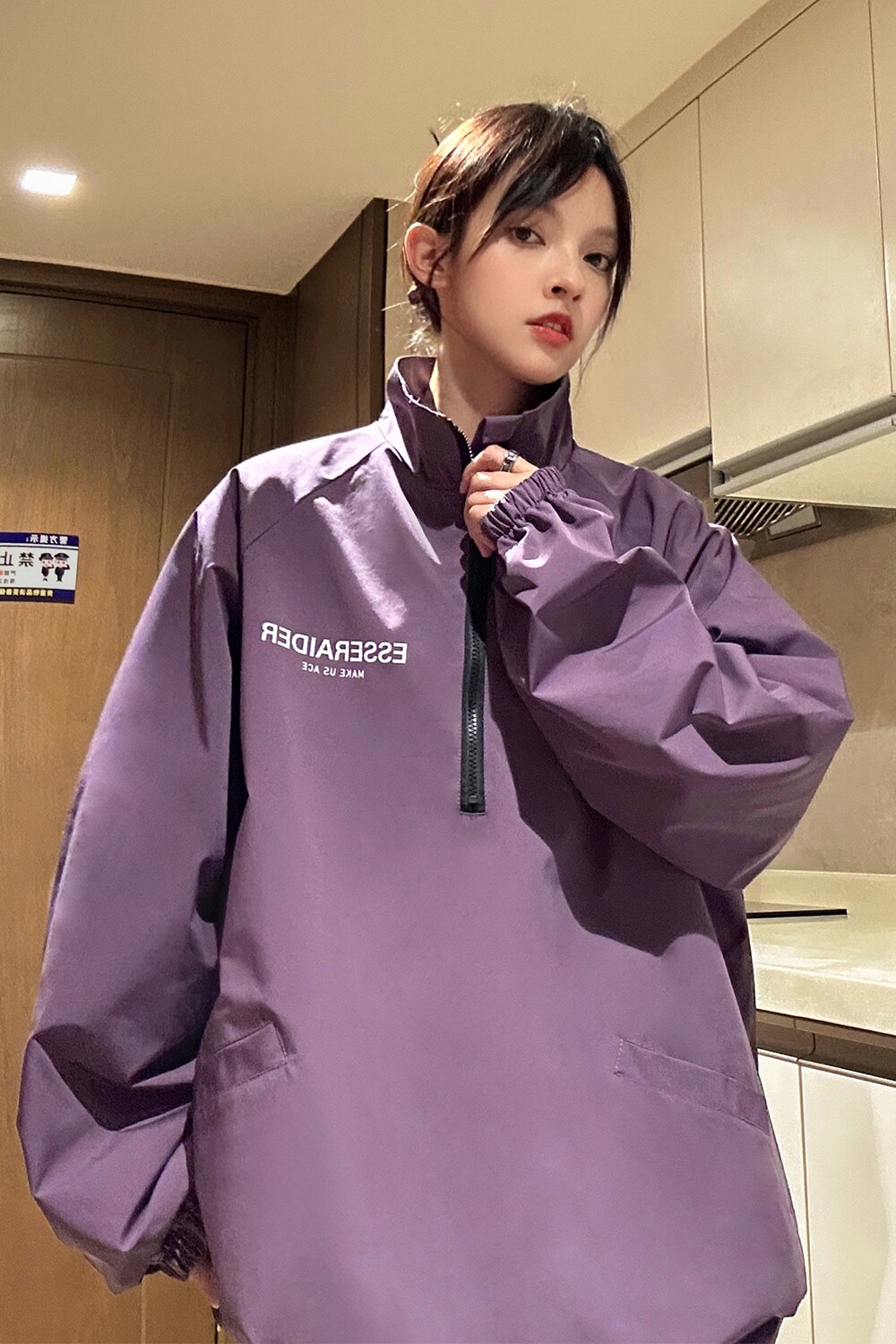 中性风冲锋衣骑行服半开领立领夹克户外机能风外套男女H872P78,男装夹克,电商A341