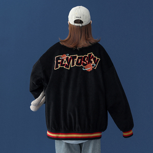 中性风 2021秋装 灯芯绒刺绣情侣夹克棒球外套 H537 P98 女类,女装卫衣/绒衫,电商A341