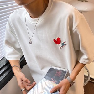 港風(fēng)夏裝新款 繡標(biāo)愛心情侶短袖T恤半袖 A341-H629 P30 男類圖片