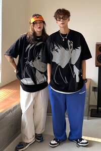 主推 情侣装新品 潮卡通动漫圆领情侣短袖T恤大码 H709 P35男类图片