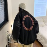 2023春装毛呢拼接PU皮棒球服夹克情侣外套H572P118男类，男装夹克，电商A341