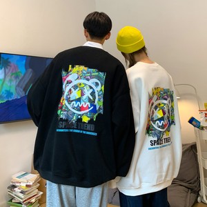中性2022新款 卡通涂鸦情侣卫衣女宽松大码外套 H643 P38女类图片