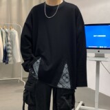 ins秋季新款腰果花拼接卫衣宽松外套男H548P45男类，男装卫衣，电商A341