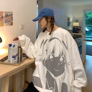 主推 港风新品 潮卡通动漫圆领套头情侣卫衣 H651 P38 男类图片