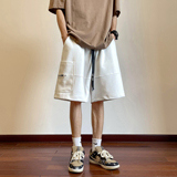 2023夏季美式重磅宽松五分裤运动印花短裤KH113P48控68，男装休闲裤，电商A341