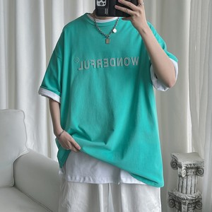 22夏季新品立体浮雕反光短袖T恤男潮流港风糖果色半袖H605P38