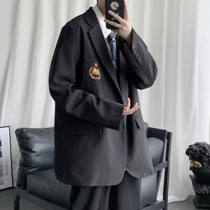 短句 JK服男女刺绣宽松情侣西装港风 学院风外套 H535 P95 男类图片