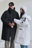 冬装新品美式工装中长款棉服情侣连帽棉衣宽松外套男H915P168，男装棉衣，电商A341