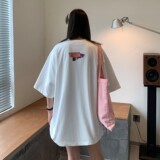 港风夏装美式复古人像印花情侣短袖T恤衫宽松上衣H740P30女类，男装T恤，电商A341