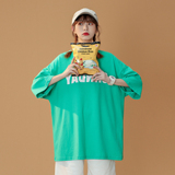 中性風女裝寬松字母印花情侶短袖T恤ins半袖上衣H628P30女類，女裝T恤，電商A341