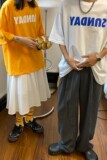 情侣装夏装宽松字母印花情侣短袖T恤ins半袖上衣H628P30女类，男装T恤，电商A341