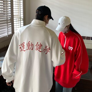 2022情侣装秋装新品 运动学院风情侣卫衣 团购班服 H757 P68 女图片