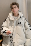 主推三条杠棉服宽松休闲连帽棉衣情侣外套面包服男女H919P128，男装棉衣，电商A341