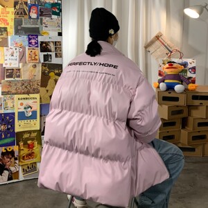 港风 字母印花情侣皮棉衣羽绒棉外套中性棉服 H597 P118 男类图片