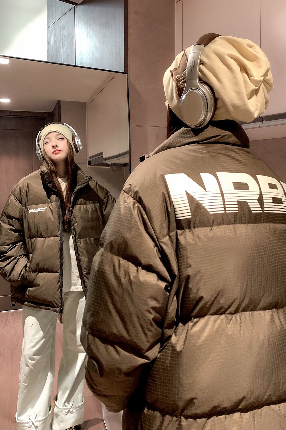 中性风冬装潮设计感格子立领羽绒棉服情侣棉衣外套男H917P118,男装棉衣,电商A341
