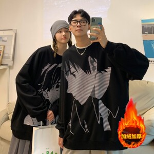 主推 港风 潮卡通动漫圆领套头加厚情侣卫衣 H651-1 P45女类图片