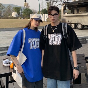 情侣装夏装 腰果花印花情侣短袖T恤衫大码ins上衣 H726 P30 女类图片