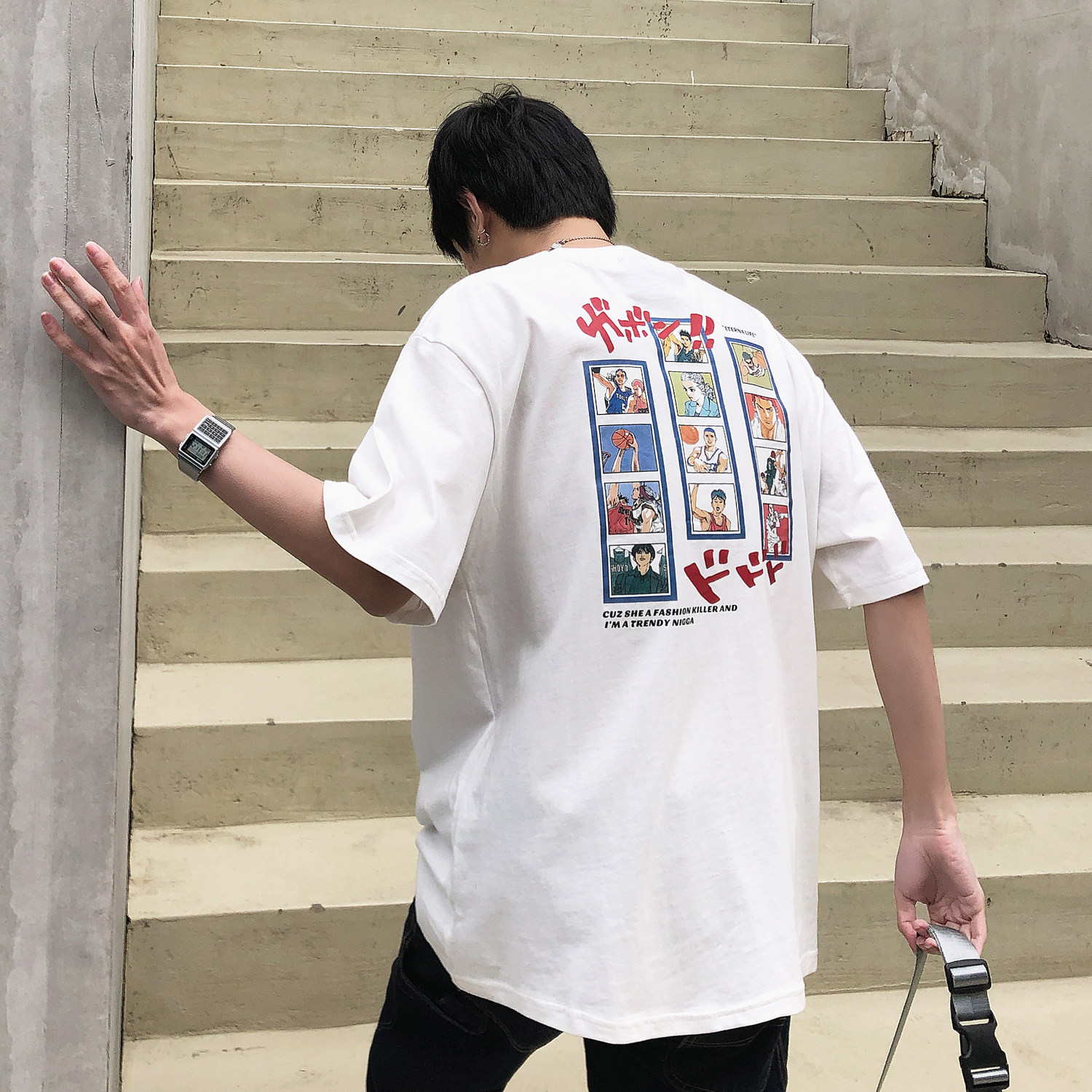 灌篮高手周边新品 情侣短袖T恤衫重磅大码宽松球衣 H847 P28图片
